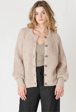 Load image into Gallery viewer, SOFT OAT MELANGE CREWNECK TEXTURED CARDIGAN
