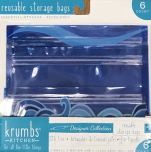 KRUMBS BLUE REUSABLE STORAGE BAGS