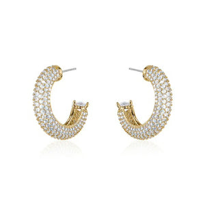 LIMLIM PAVE CRYSTAL HOOPS