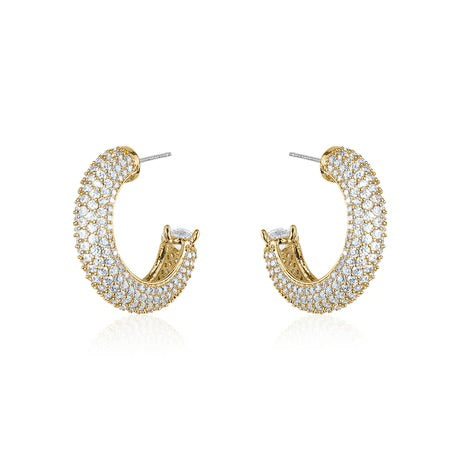 LIMLIM PAVE CRYSTAL HOOPS