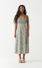 Load image into Gallery viewer, SMOCKED BODICE LINEN MIDI DRESS