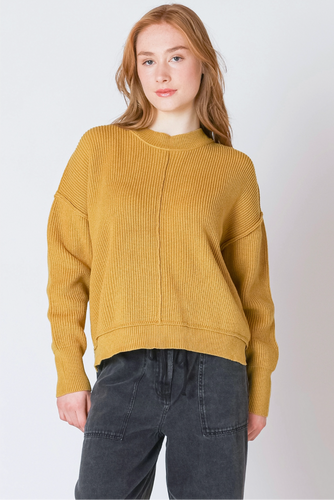 OCHRE MOCKNECK SWEATER