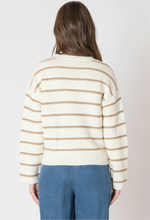 Load image into Gallery viewer, CREAM/SAND STRIPE OTTOMAN SWEATER