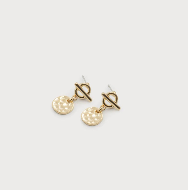 HAMMER FINISH PENDANT EARRINGS