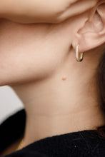 Load image into Gallery viewer, LIMLIM RECTANGULAR PAVE HOOP EARRINGS