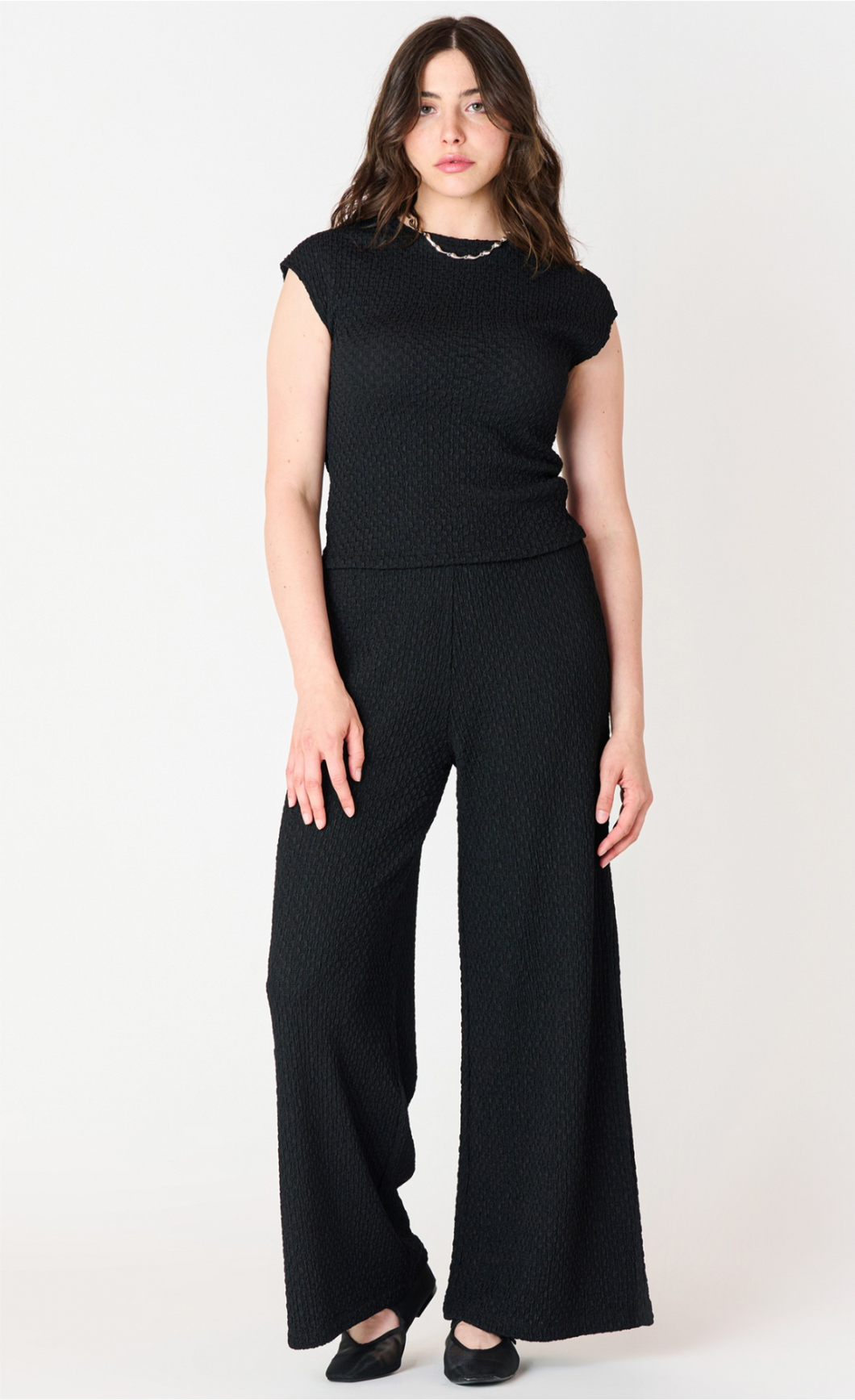 DROP SHOULDER TEXTURED TOP