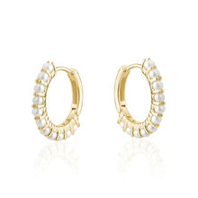 Load image into Gallery viewer, GOLD PEARL HOOPS