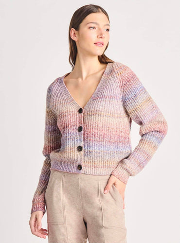 MILTI COLOURED BUTTON FRONT CARDIGAN