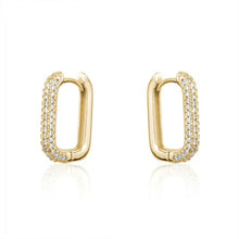 Load image into Gallery viewer, RECTANGULAR PAVE HOOPS