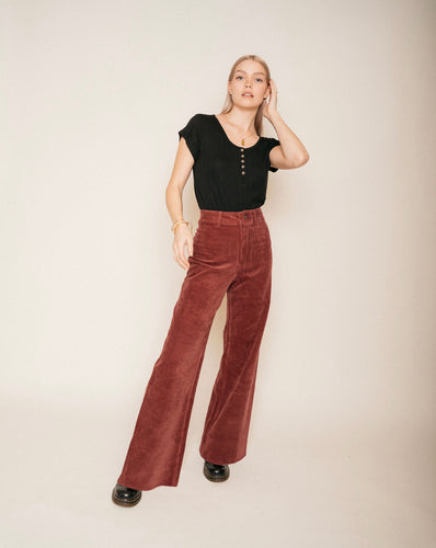 BURGUNDY CORDUROY PANTS