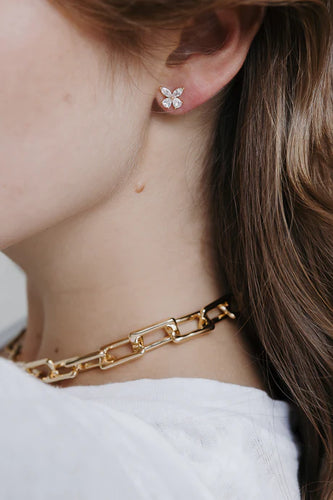 LIMLIM BUTTERFLY CRYSTAL STUD EARRINGS
