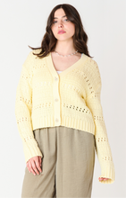 Load image into Gallery viewer, LEMON OPEN STITCH CROPPED CARDIGAN