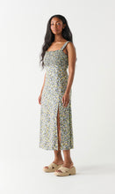 Load image into Gallery viewer, SMOCKED BODICE LINEN MIDI DRESS