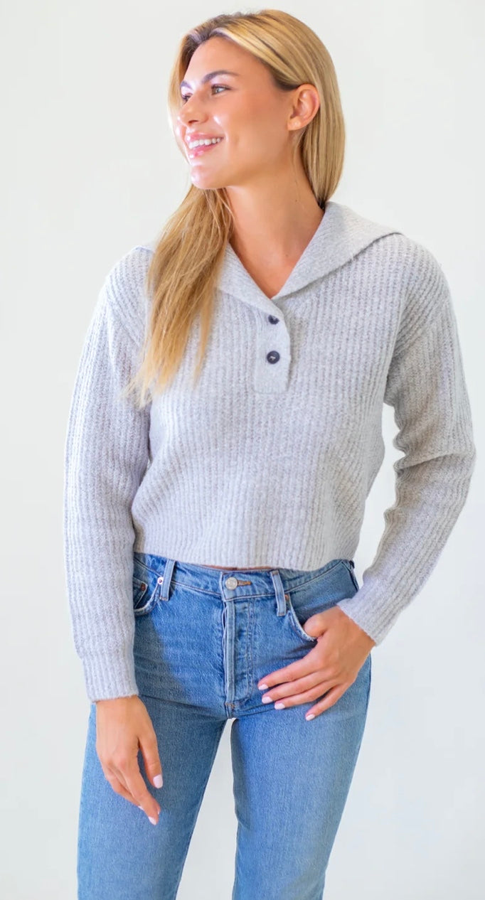 LONG SLEEVE TROYER NECK PULL-OVER