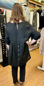 ROLL UP SLEEVE LINEN TOP