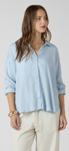 Load image into Gallery viewer, BLUE STRIPE RELAXED BUTTON FRONT SHIRT