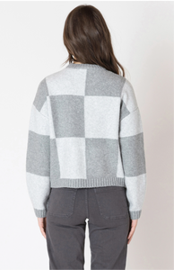 HEATHER GREY COLOUR BLOCK SWEATER
