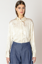 Load image into Gallery viewer, ECRU FLORAL JACQUARD BLOUSE