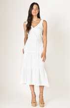 Load image into Gallery viewer, OFF WHITE TIERED MIDI DRESS