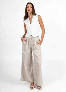 LINEN WIDE LEG PANT