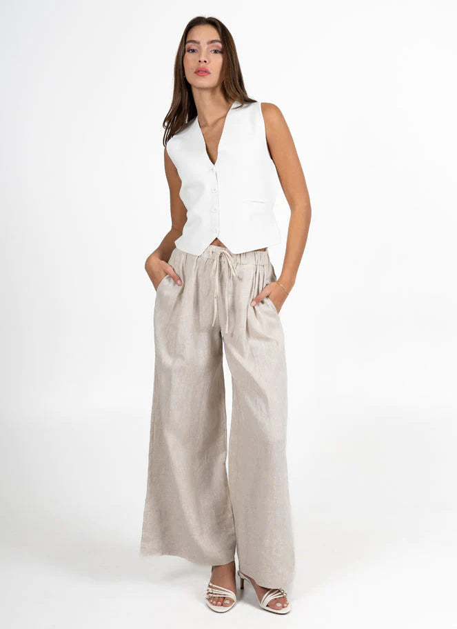LINEN WIDE LEG PANT
