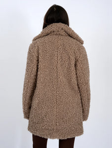 CAMEL POODLE FUR SHERPA JACKET