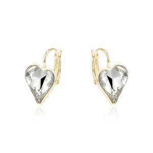 SWAROVSKI HEART GOLD EARRINGS