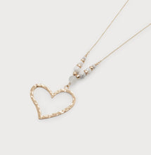 Load image into Gallery viewer, LARGE HAMMERED METAL HEART NECKLACE