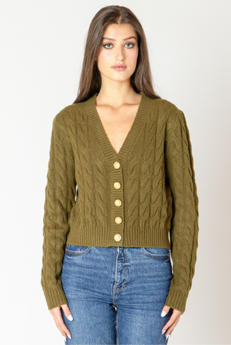 EVERGREEN CABLE KNIT CARDIGAN