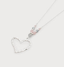 Load image into Gallery viewer, LARGE HAMMERED METAL HEART NECKLACE