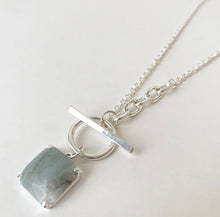 Load image into Gallery viewer, SQUARED STONE PENDANT NECKLACE
