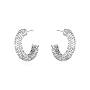 LIMLIM PAVE CRYSTAL HOOPS