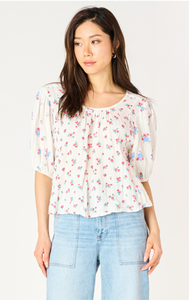 FLORAL TIE BACK PRINTED TOP