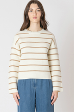 Load image into Gallery viewer, CREAM/SAND STRIPE OTTOMAN SWEATER
