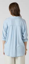 Load image into Gallery viewer, BLUE STRIPE RELAXED BUTTON FRONT SHIRT