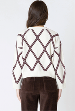 Load image into Gallery viewer, CREAM/COCOA DIAMOND CHECK SWEATER