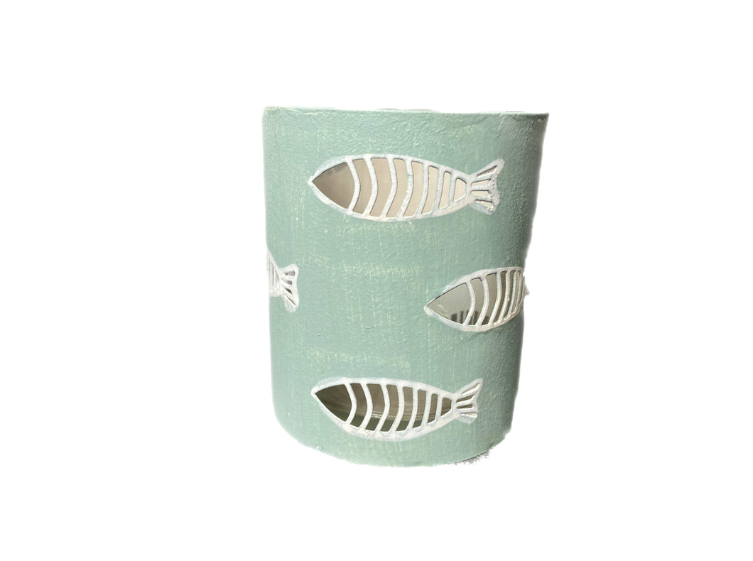 GREEN FISH VOTIVE HOLDER
