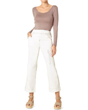 Load image into Gallery viewer, HUE RIPPED CROPPED FLARE DENIM