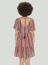 Load image into Gallery viewer, V-NECK TIERED MINI DRESS