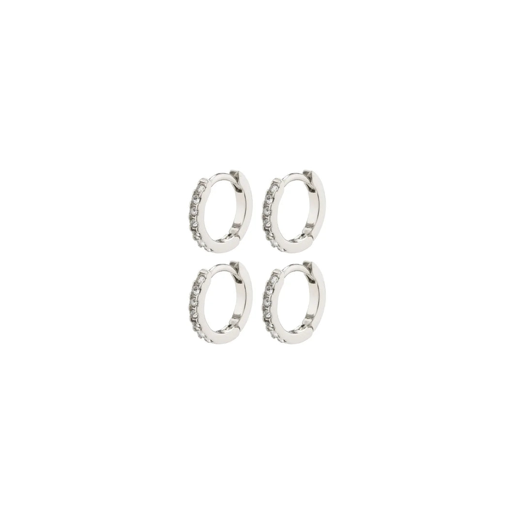FRIENDS 2IN1 CRYSTAL HUGGIE HOOPS
