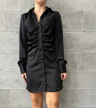 Load image into Gallery viewer, ROBYN SATIN RUCHED FRONT DRESS